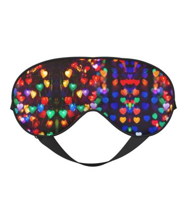 Romantic Reds Heart Print Unisex Sleep Mask Double-Sided Eye Mask Ideal for Sound Sleep and Skin Care Black