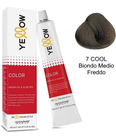  YELLOW ALFAPARF GROUP Alfaparf Group Permanent Cosmetic Hair Colour 7COOL BIONDO COLD Yellow Colour Argan Oil & Aloetrix 100 ml - Buy Online on GoSupps.com