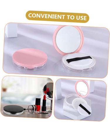 FRCOLOR 4 Sets Powder Puff Storage Box | Blusher & Foundation Case | DIY Makeup Powder Organizer | Portable Empty Powder Cases in Pink & Black - 7.5x7.5x1cm - Buy Online on GoSupps.com