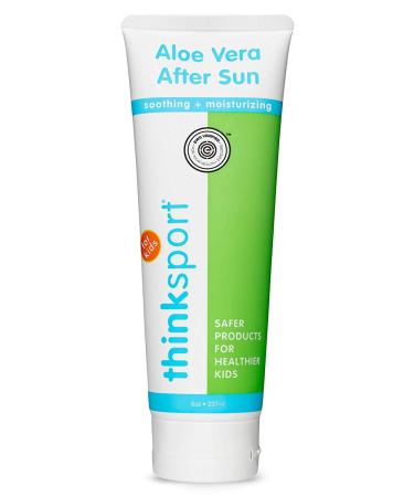 Thinksport Kids Aloe Vera After Sun Relief Gel - EWG Verified Natural After Sun Skincare for Face & Body - Hydrating, Soothing, Moisturizing Sunburn Solution for Children, 8oz
