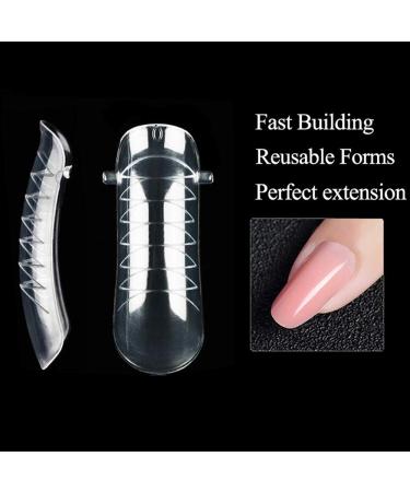 Polygel Extension Tool Kit 100PCS Nail Dual Forms Clear Nail Mold with 10pcs Nail Tips Clip Clamps for UV Poly Gel Builder Acrylic Finger Nail Extension Home Salon Manicure Tool - Buy Online on GoSupps.com