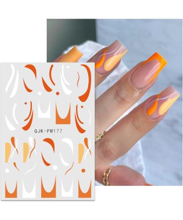 JMEOWIO 12 Sheets Flower Line Nail Art Stickers Decals Self-Adhesive Black White Nail Supplies Nail Art Design Decoration Accessories - Buy Online on GoSupps.com