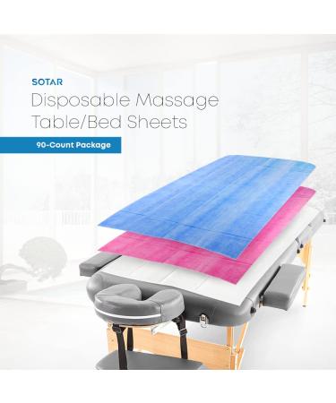 SOTAR Disposable Massage Table-Bed Sheets - 90 Count, Waterproof & Non-Woven Sanitary Flat Sheets for Home, Salon, Spa, Medical Exam Tables, Tattoo Parlors - 31.5x71 White - Buy Online on GoSupps.com