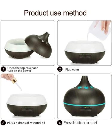 Essential Oil Diffuser 150ml - Wood Grain Cool Mist Humidifier for Aromatherapy 7 Color LED Lights Auto-Off - Perfect for Yoga Spa & Bedroom - Buy Online on GoSupps.com
