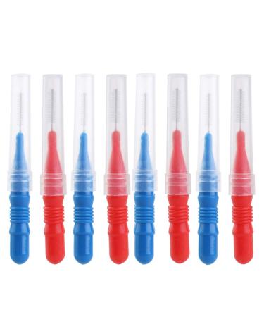 UEETEK 25pcs 2.5mm Blue and 25pcs 3.0mm Red Dental Orthodontic Oral Care Interdental Toothpick Between Teeth Brush Kit