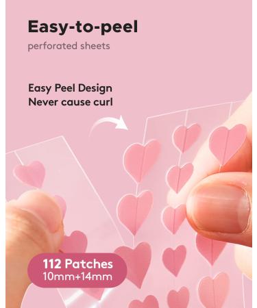 LitBear Acne Patch - Pink & Yellow Heart Shaped Hydrocolloid Pimple Cover (112 Patches) - Buy Online on GoSupps.com