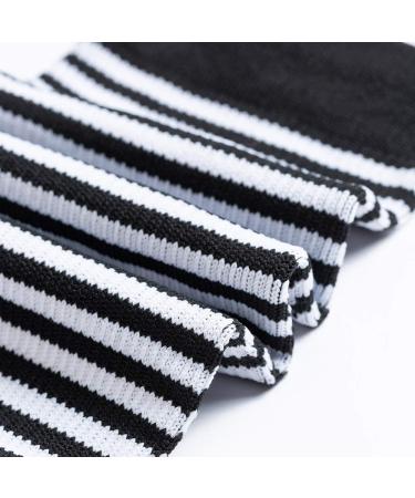 LEOSTEP Compression Socks (4 Pair) 20-30 mmHg Non-Slip Long Tube Stockings for Running, Nurse, Travel, Flight, Pregnancy - L-XL Black + White - Buy Online on GoSupps.com