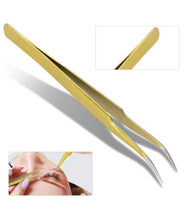 Professional Stainless Steel Eyelash Tweezers for Extensions | Precision Tweezers for Artificial Eyelashes - Shop Now! - Buy Online on GoSupps.com