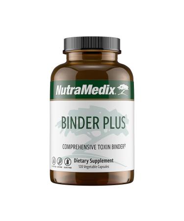 NutraMedix Binder Plus - Comprehensive Toxin Binder & Body Detoxifier - Prebiotic Antioxidant Support + Inulin Bentonite Aloe Vera Activated Charcoal Fulvic Minerals & Chitosan (120 Capsules)