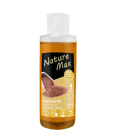 Nature Max Cresses Cress Oil Essential Oils Natural Undiluted Pure for Hair and Skin Care Cold Pressed Premium (1Pack 3.38 oz / 100 ml)