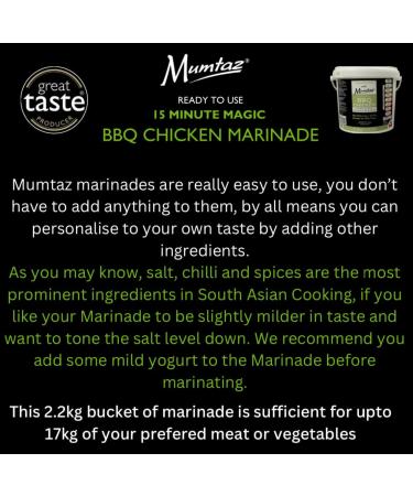 Mumtaz BBQ CHICKEN Marinade Catering/Party Size Bucket - BULK 2.2Kg - Restaurant Quality - Mildly Spiced - BBQ - Grill - Roast - Stir or Air fry.All Natural Ingredients- Gluten Free- Vegan Friendly. - Buy Online on GoSupps.com