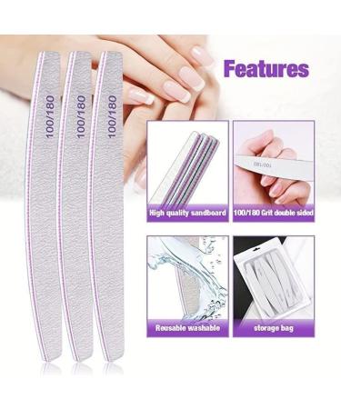 Professional Nail Files 5 PCS Nail File Double Sided Emery Board(100/180 Grit) Washable Emery Board Manicure Tools Nail Styling Tools Pet Grooming Tools for Home and Salon Use - Buy Online on GoSupps.com