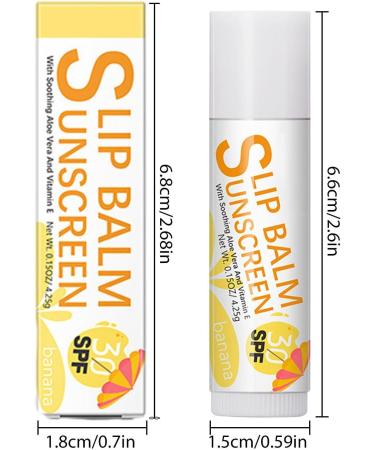 Chapstick with SPF 30 Hydrating Bum Sun Lip Balm SPF30 - Hydrating Lip Sunblock Lip Sunscreen Travel Size Sunscreen for Lips Lip Care Sun Protection Protects Soothes and Moisturizes Lips Yapi #1 Banana Flavor - Buy Online on GoSupps.com