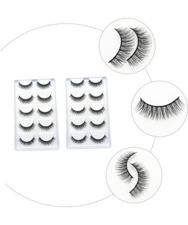 Beavorty 10 Pairs Fake eyelashes reusable eyelashes natural look magnetic lashes fluffy natural eyelashes false eyelashes for beginners short fake eye lashes chemical fiber make up 5d - Buy Online on GoSupps.com