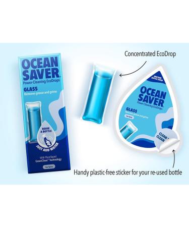 OceanSaver Eco Glass Cleaning Spray - 12x 750ml Refills | Streak-Free Shine | Plant Based, Plastic-Free & Cruelty-Free | Sea Spray Scent - Buy Online on GoSupps.com