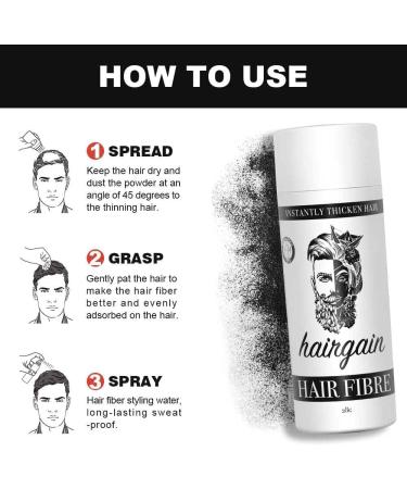 HAIRGAIN Hair Fibre 28g Bottle - Natural & Undetectable Solution for Thinning Hair - Instantly Conceals Hair Loss - Thickener for Men & Women (Dark Brown) - Buy Online on GoSupps.com