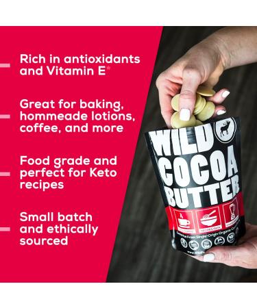 Wild Foods Organic Cocoa Butter Wafers 16oz | Raw Plant-Based Cacao Keto Discs | Vegan White Chocolate Chips - Buy Online on GoSupps.com