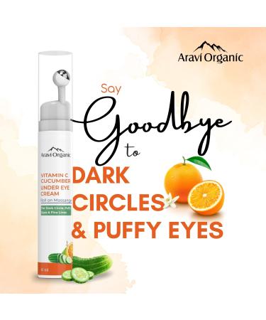 Vitamin C Under Eye Cream Reduce Dark Circles Wrinkles & Fine Lines | Cooling Gel with Cucumber & Hyaluronic Acid | 0.5 FL Oz Men & Women - Buy Online on GoSupps.com