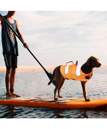 Wallpage Dog Life Jacket - Classic Stripes Tearproof Adjustable Size Strong Rescue Handle for Swimming & Boating (Orange Size S: Chest Girth 42-53cm) - Buy Online on GoSupps.com