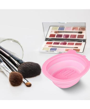 Buy Portable Silicone Makeup Brush Cleaner Mat - Foldable Tool for Powder Puffs & Sponges - Pink | International Shipping Available - Buy Online on GoSupps.com
