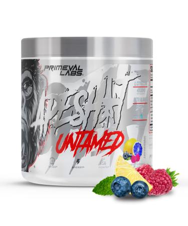 Primeval Labs Ape Untamed Pre Workout Energy Drink Powder | Max Support For Pumps & Focus | Nitric Oxide Production Preworkout Energy with L-Citrulline, Beta Alanine, Smashberry 40 Servings Smashberry 40 Servings (Pack of 1)