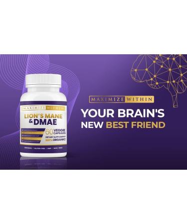 Maximize Within Lion's Mane & DMAE Capsules | Enhance Memory Boost Mental Clarity & Focus | 60 Count - Buy Online on GoSupps.com