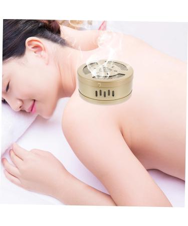 Healvian 3pcs Moxibustion Box Tool | Pure Copper Ai Box Massage Instrument - 8x8cm - Golden - Buy Online on GoSupps.com