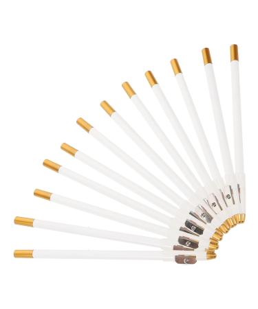 Hohopeti Lot de 12 Taille-Crayons pour Crayons Sourcils en Bois Taille Portable Couleur Blanc Pur Outil Pr cis pour Maquillage F minin Pratique et R sistant aux Taches pour