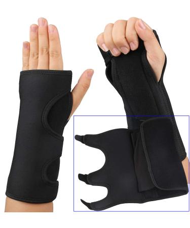 Carpal Tunnel Night Wrist Brace - Adjustable Cushioned Support for Left & Right Hands Relieve Wrist Pain Black - Buy Online on GoSupps.com