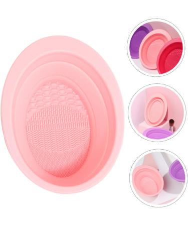 Angoily Cleaning Scrubber Makeup Brush Scrub Pad Travel Bowl Foldable Silica Gel Makeup Gadgets - Buy Online on GoSupps.com