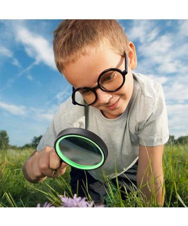 Lupe 10x Handheld Magnifying Glass - 75mm Break-Proof Lens for Reading Inspection & Insects - Non-Slip Soft Rubber Grip (Green) - Buy Online on GoSupps.com