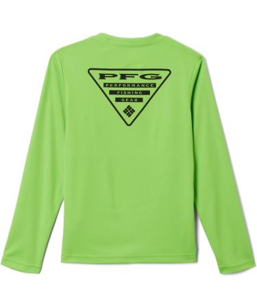 Columbia Boys' Terminal Tackle PFG Long Sleeve Shirt - Green Mamba/Black, Medium - Buy Online on GoSupps.com