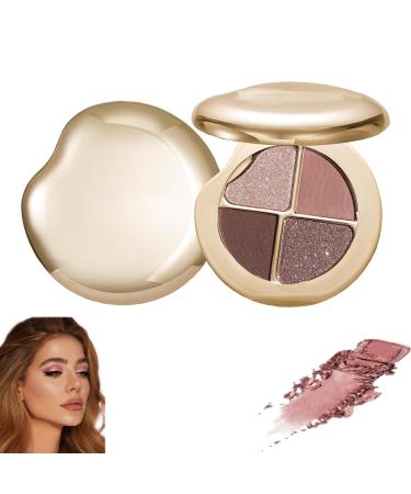 QFFYFZAL Eye & Cheek Palette 4 shimmering metallic colors for eyes and cheeks Eye and cheek contour kit Eye contour and highlighter kit Natural glow contour powder to wear
