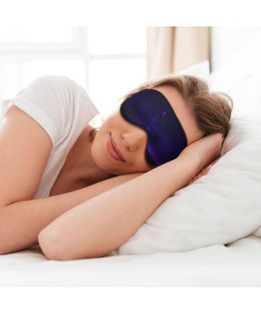 Purple Starry Sky Print Unisex Sleeping Eye Mask - Soft Comfortable Light-Blocking for Restful Sleep - Buy Online on GoSupps.com