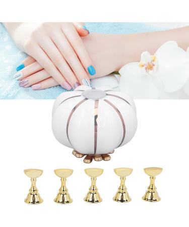 Nail Tip Stand Ceramic Pumpkin Shaped Nail Display Stand Nail Practice Stand for Home DIY and Salon Magnetic Nail Tip Holder Stand Set for Nail Beauty Salon(white) - Buy Online on GoSupps.com