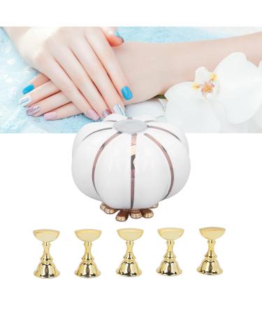 Nail Art Display Stand - 5 Pieces Reusable Magnetic Nail Tip Holder | DIY Ceramic Pumpkin Base (White) - Buy Online on GoSupps.com