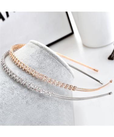 JINBUYAO Double Row Rhinestone Headbands - Set of 3 | Crystal Fashion Hair Bands for Women & Girls - Perfect for Weddings, Parties & Proms - Buy Online on GoSupps.com