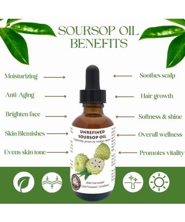 Huile vierge de corossol bio (Graviola/Guanabana) Press e froid non raffin e non dilu e 4 fl oz 120 ml | Soins de la peau et des cheveux 120 ml (Lot de 1) - Buy Online on GoSupps.com