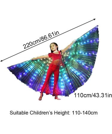 EMVANV LED Belly Dance Wing for Child - Light Up Isis Wings with Telescopic Stick for Carnival and Stage Performances - Buy Online on GoSupps.com