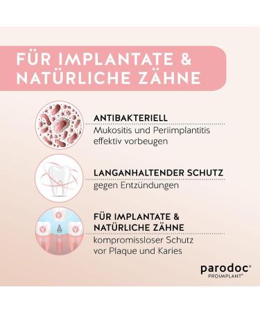  doc phytolabor Parodoc ProImplant Pack of 3 x 250ml Bottles of Daily Mouth Rinse Solution Gum Care for Implants Sage Oil Clove Oil With Fluoride - Buy Online on GoSupps.com