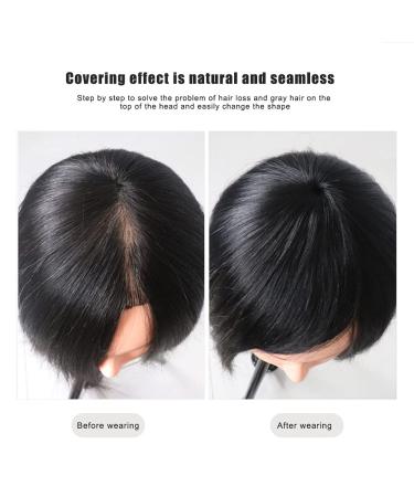 Clip-on Hair Topper Straight Extension | Super-Light Mini-Toupet for Women | Natural Look in White & Black - Buy Online on GoSupps.com