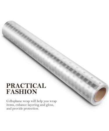 NUOBESTY Cellophane Wrap Roll - Clear White Dot Pattern Florist Paper for Gift Wrapping, Flowers, Crafts, and Food - Buy Online on GoSupps.com