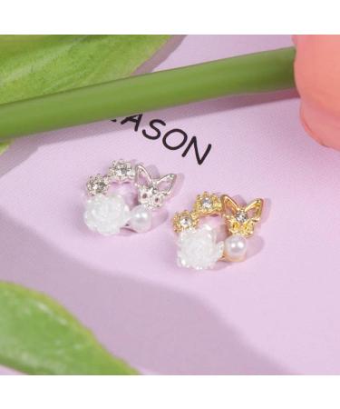 Charms Shining Rhinestone Gold Silver 3D DIY Manicure Nail Jewelry Nail Crystals Flying Shaking Butterfly-shape(6) - Buy Online on GoSupps.com
