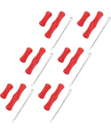 6 Sets Bowstring Finger Savers Bowstring Finger Guards Archery Bowstring Saver Finger Protector for Hunting Red