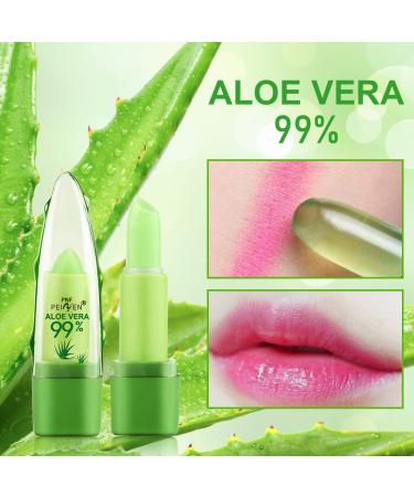 Firstfly 2 Pack Aloe Vera Color Changing Lipstick - Long Lasting Moisturizing Lip Care - Nutritious Plumper Lip Balm - Magic Temperature Color Change Lip Gloss - 2PCS - Buy Online on GoSupps.com