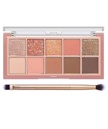BestLand Matte Nudes Eye Shadow Palette - Ultra Pigmented Blendable and Long-Lasting Matte  Shimmer  and Metallic Finishes Eyeshadow with Brush - Eye Makeup for Smok  Natural and Bold Looks (Sparkling Coral)