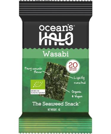 Ocean's Halo Seaweed Snacks (Wasabi) 1 case of 12 Unit Trays