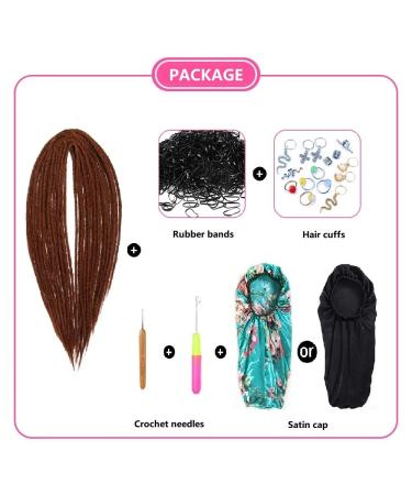 DSoar 20 Double Ended Synthetic Dreadlocks - 10 Strands Crocheted Braided Hair Extensions for Hip-Hop & Reggae Style - Soft & Thin 0.6cm - Buy Online on GoSupps.com