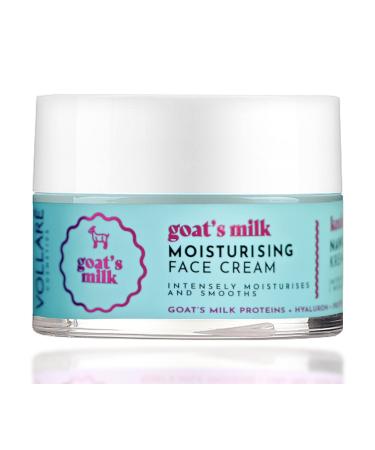 Vollare Cosmetics Face Cream Moisturizer for Women   Facial Hydrating Smoothing Skin Care Products Hyaluronic Acid & Milk Protein   Day & Night Goat's Milk Cream