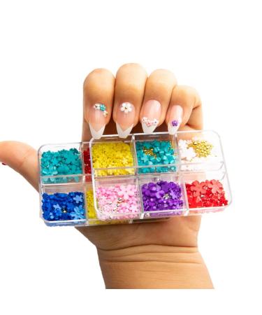 Kys Pretty 3D Nail Art Supplies - 2 Boxes 3D Flowers & Metal Caviar Beads - Nail Accessories for Manicure DIY - Buy Online on GoSupps.com